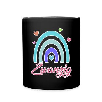 20. Geburtstag Regenbogen Vintage - Tasse einfarbig - Schwarz - Vorne