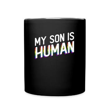 Gay Pride Proud Parents Gay Son - Full Colour Mug - black - Front