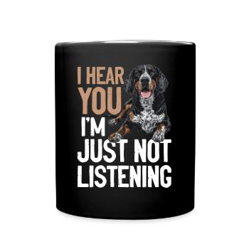 Bluetick Coonhound Dog Breed I hear you - Full Colour Mug - black - Front