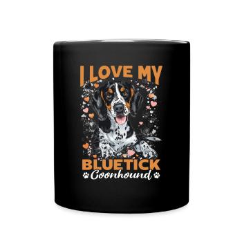 Dog Breed I Love my Bluetick Coonhound - Full Colour Mug - black - Front