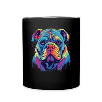 Watercolor Colorful Alapaha Blue Blood - Full Colour Mug - black - Front