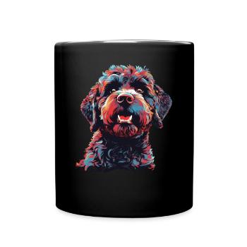 Wasserfarben Farbenfroher Lagotto Romagnolo - Tasse einfarbig - Schwarz - Vorne