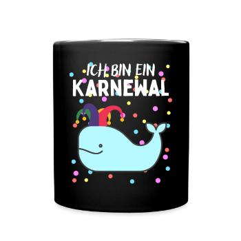 Karnewal - Lustiges Karneval Fasnacht Fasching - Tasse einfarbig - Schwarz - Vorne