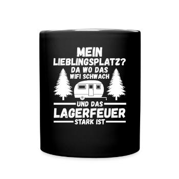 Camper Caravan Motorhome Camping Camping - Full Colour Mug - black - Front