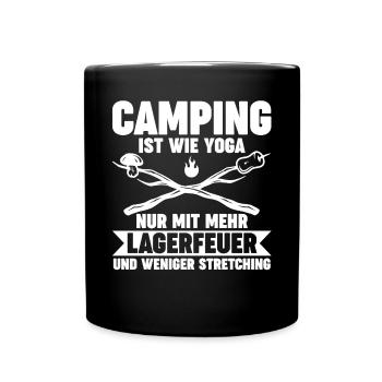 Camper Wohnwagen Wohnmobil Campen Camping - Tasse einfarbig - Schwarz - Vorne