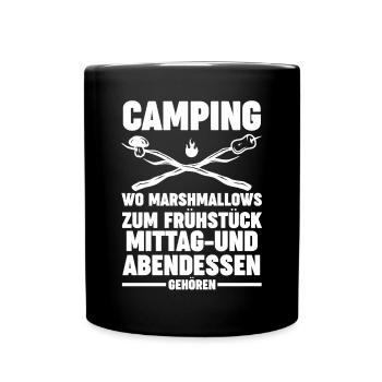 Camper Wohnwagen Wohnmobil Campen Camping - Tasse einfarbig - Schwarz - Vorne
