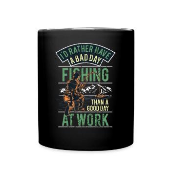 Funny Fishing Angler Saying - Full Colour Mug - black - Front