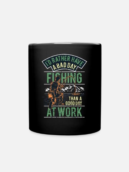 Funny Fishing Angler Saying - Full Colour Mug - black
