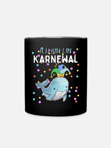 Karnewal - Lustiges Karneval Fasnacht Fasching - Tasse einfarbig - Schwarz
