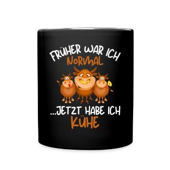 I USED TO BE NORMALNOW I HAVE COWS Funny things - Full Colour Mug - black - Front