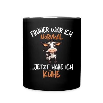 I USED TO BE NORMALNOW I HAVE COWS Funny things - Full Colour Mug - black - Front