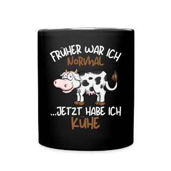 I USED TO BE NORMALNOW I HAVE COWS Funny things - Full Colour Mug - black - Front