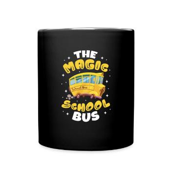 Busfahrer Busfahrerin Bus Schuhlbus Geschenk - Tasse einfarbig - Schwarz - Vorne
