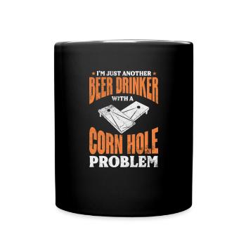 Cornhole - Tasse einfarbig - Schwarz - Vorne
