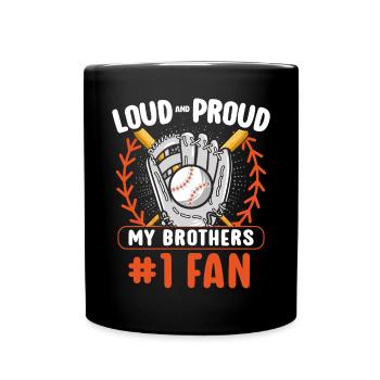 Frère Fan De Baseball Jouant Au Baseball Drôles De Garçons - Mug uni - noir - Devant