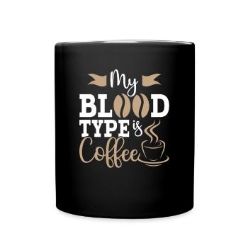 Mon groupe sanguin est café - Barista Kaffee Fans - Mug uni - noir - Devant