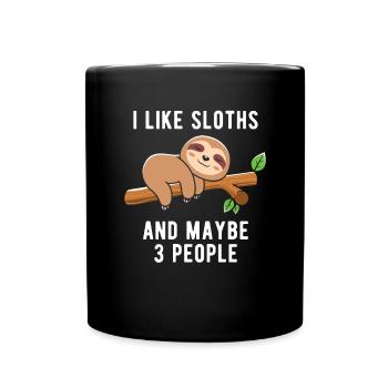 Paresseux amant graphique paresseux Animal drôle paresseux - Mug uni - noir - Devant