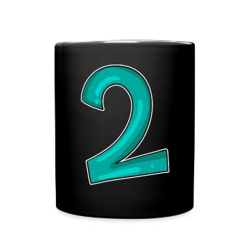 2 - Number - Number Two - Full Colour Mug - black - Front