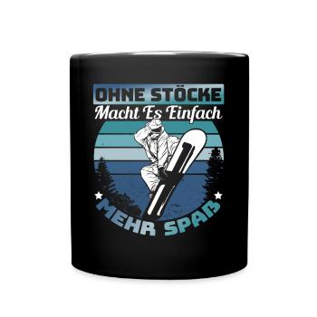 Snowboarder Snowboarding Snowboarden Ohne Stöcke - Tasse einfarbig - Schwarz - Vorne