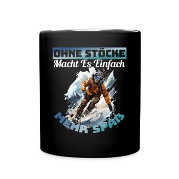 Snowboarder Snowboarding Snowboarden Ohne Stöcke - Tasse einfarbig - Schwarz - Vorne