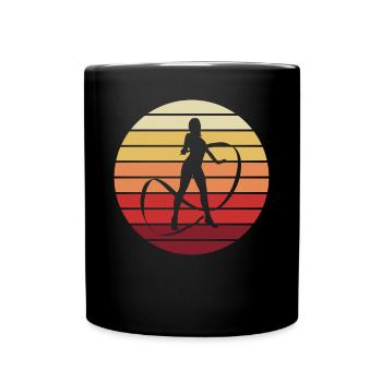 Gymnastics Silhouette Sunset - Full Colour Mug - black - Front