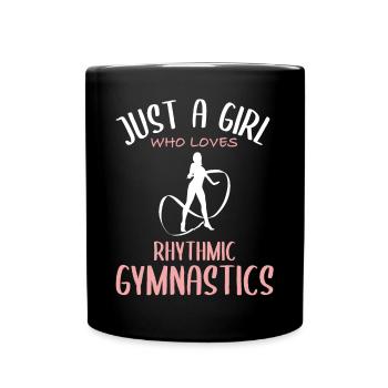 Mädchen liebt Rhythmische Gymnastik - Tasse einfarbig - Schwarz - Vorne