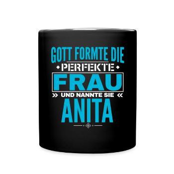 Anita Name Design - Tasse einfarbig - Schwarz - Vorne