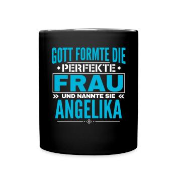 Angelika Name Design - Full Colour Mug - black - Front