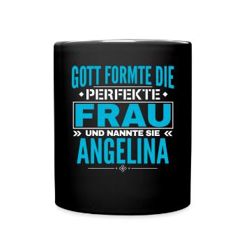 Angelina Name Design - Tasse einfarbig - Schwarz - Vorne