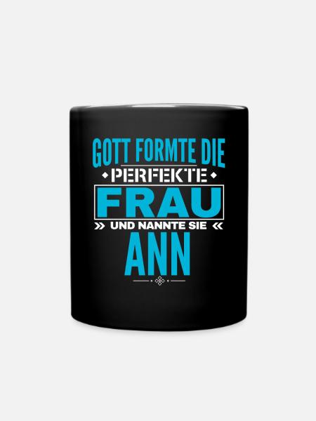 Ann Name Design - Tasse einfarbig - Schwarz