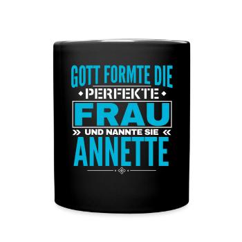 Annette Name Design - Tasse einfarbig - Schwarz - Vorne
