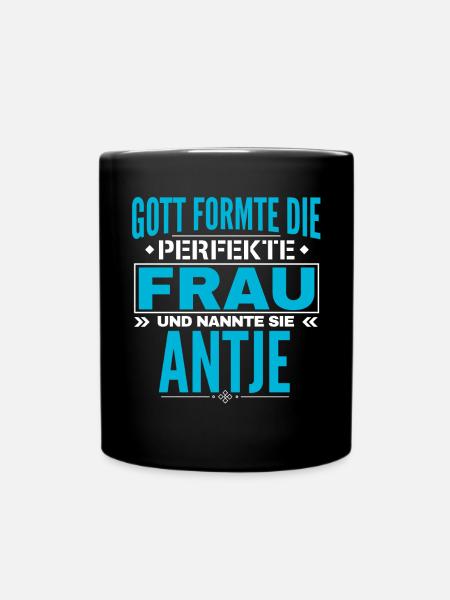 Antje Name Design - Tasse einfarbig - Schwarz