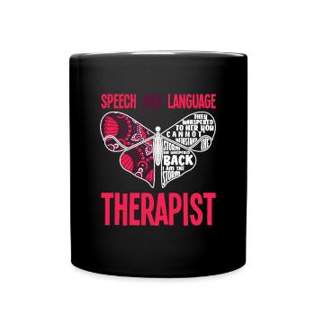 Speech therapist, speech therapist, speech therapist - Full Colour Mug - black - Front
