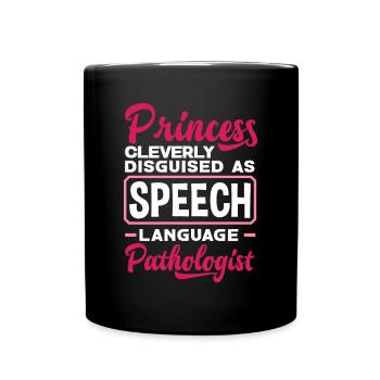 Speech therapist, speech therapist, speech therapist - Full Colour Mug - black - Front