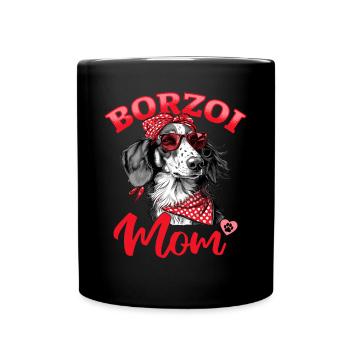 Borzoi Dog Breed Borzoi Mom - Full Colour Mug - black - Front