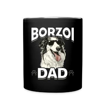 Borzoi Dog Breed Borzoi Dad - Full Colour Mug - black - Front