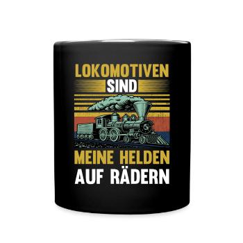 Modelleisenbahn Modellzug Zug Eisenbahner Eisenbah - Tasse einfarbig - Schwarz - Vorne