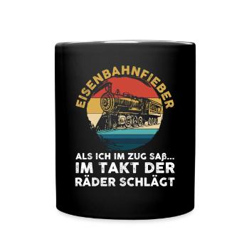 Modelleisenbahn Modellzug Zug Eisenbahner Eisenbah - Tasse einfarbig - Schwarz - Vorne