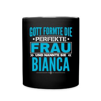 Bianca Name Design - Tasse einfarbig - Schwarz - Vorne
