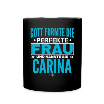 Carina Name Design - Tasse einfarbig - Schwarz - Vorne