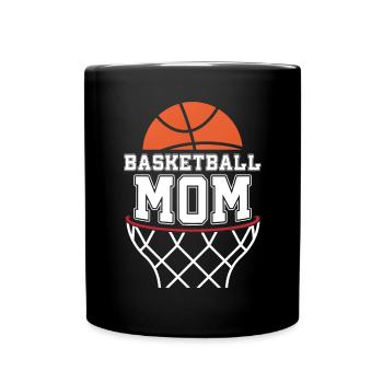 Basketball Mom Basketball Mama Süße Mutter - Tasse einfarbig - Schwarz - Vorne