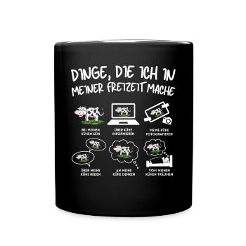 VACHES DRÔLES VACHE FERMIER DISANT DRÔLE DE VACHE FEMME DE FERMIER - Mug uni - noir - Devant