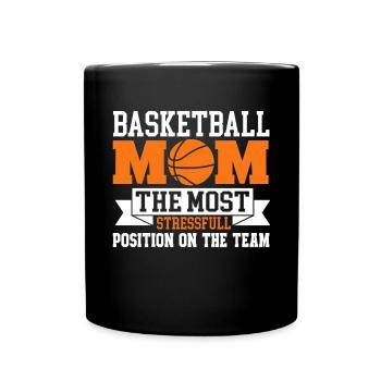 Basketball Mom Basketball Mama Süße Mutter - Tasse einfarbig - Schwarz - Vorne