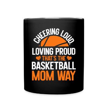 Basketball Mom Basketball Mama Süße Mutter - Tasse einfarbig - Schwarz - Vorne
