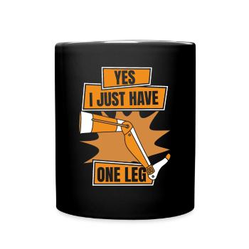 Oui, je n’ai qu’une seule jambe, jambes artificielles, jambe d’utilisateur - Mug uni - noir - Devant
