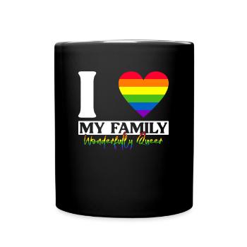 Schwule Eltern Schwulenstolz Familie Queer-Eltern - Tasse einfarbig - Schwarz - Vorne