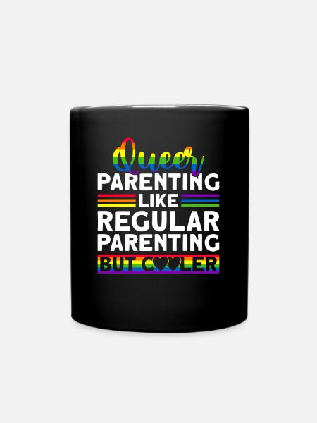 Gay Parents Gay Pride Family Queer Parents - Full Colour Mug - black