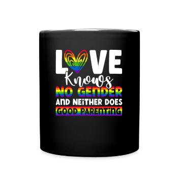 Schwule Eltern Schwulenstolz Familie Queer-Eltern - Tasse einfarbig - Schwarz - Vorne