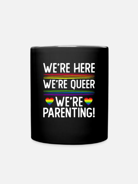 Schwule Eltern Schwulenstolz Familie Queer-Eltern - Tasse einfarbig - Schwarz