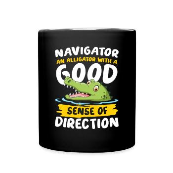 Navigator Alligator Good Sense Of Direction - Tasse einfarbig - Schwarz - Vorne